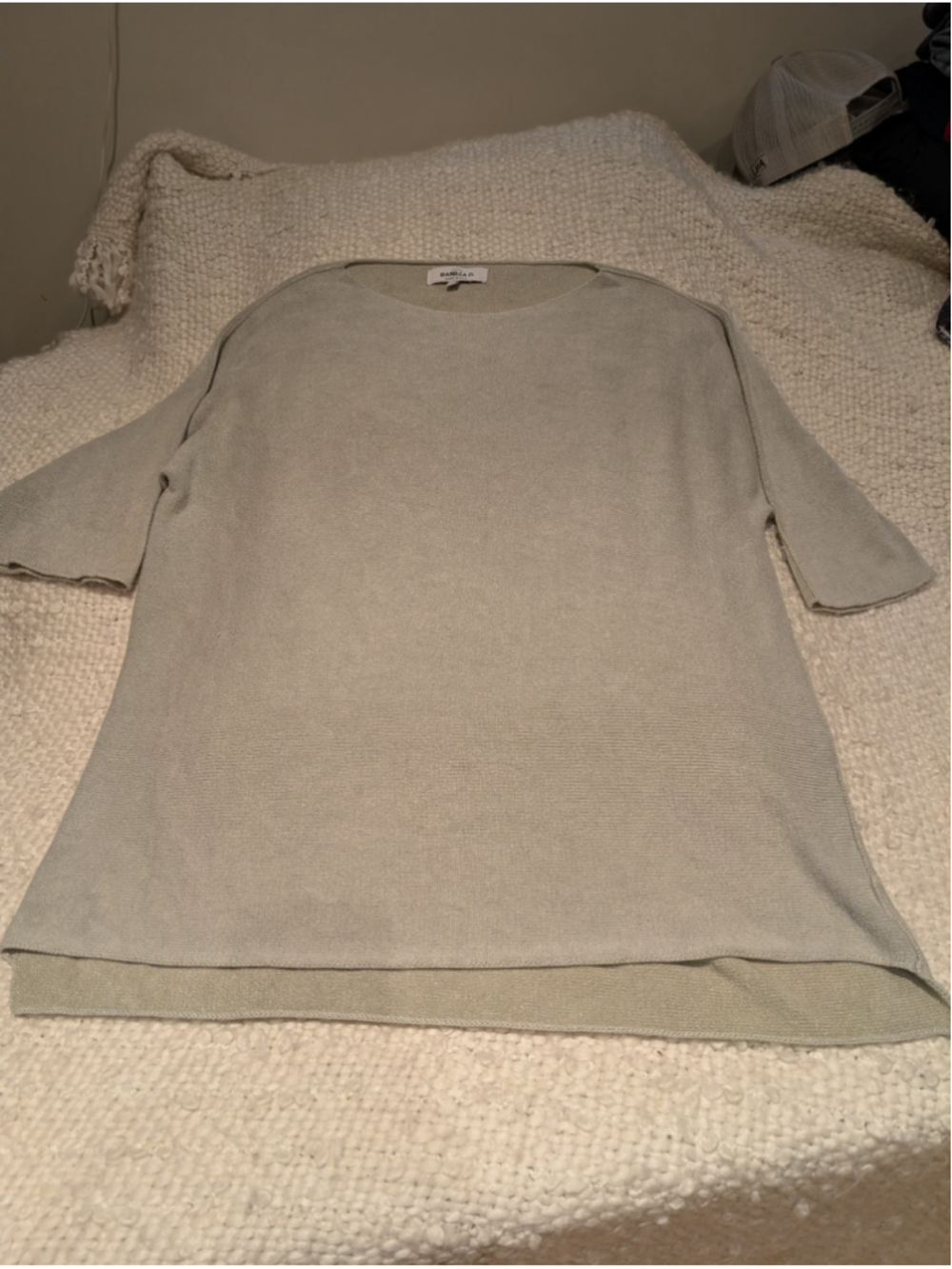 Women's Isabella D. Metallic Silver Knit Sweater, Size 1X